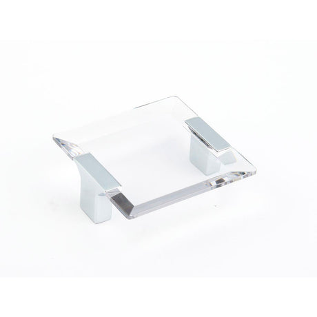 Schaub and Company 315-26-CL Positano Collection 64 mm Center Cabinet Square Cabinet Pull Chrome Clear