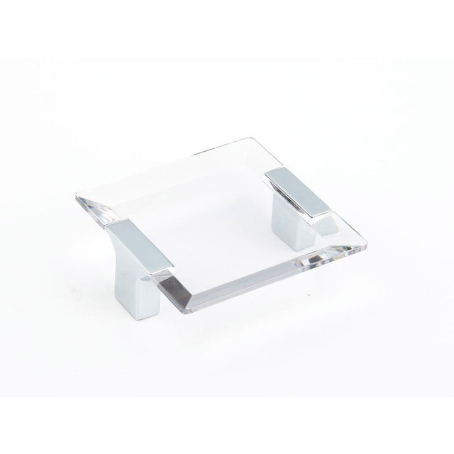 Schaub and Company 315-26-CL Positano Collection 64 mm Center Cabinet Square Cabinet Pull Chrome Clear