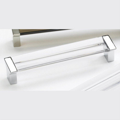 Schaub and Company 316-26-CL Positano Collection 128 mm Center Cabinet Bar Cabinet Pull Chrome Clear