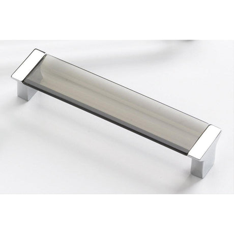 Schaub and Company 316-26-SM Positano Collection 128 mm Center Cabinet Bar Cabinet Pull Chrome Smoke