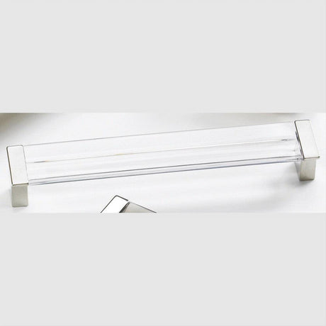 Schaub and Company 317-15-CL Positano Collection 160 mm Center Cabinet Bar Cabinet Pull Satin Nickel Clear