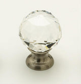 Schaub and Company 70-CS-15 70 Fire Collection 1-1/8 Inch Diameter Round Cabinet Knob Satin Nickel with Clear Crystal
