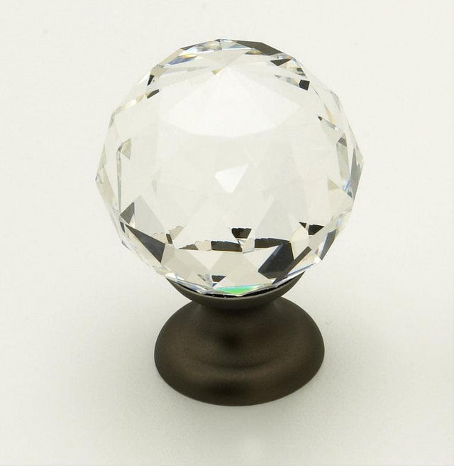 Schaub and Company 70-CS-BZ 70 Fire Collection 1-1/8 Inch Diameter Round Cabinet Knob Bronze with Clear Crystal