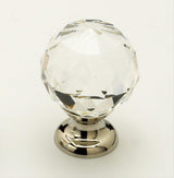 Schaub and Company 70-CS-PN 70 Fire Collection 1-1/8 Inch Diameter Round Cabinet Knob Polished Nickel with Clear Crystal