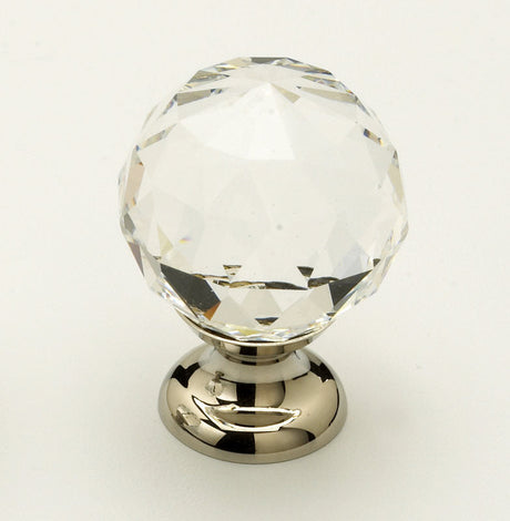 Schaub and Company 70-CS-PN polished nickel with clear crystal round cabinet knob
