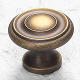 Schaub and Company 703-ALB Solid Traditional Design Mushroom Cabinet Knob With 1-1/4" Diameter Antique Light Brass