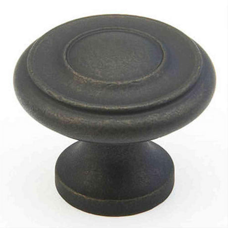 Schaub and Company 703-DBZ Solid Traditional Design Mushroom Cabinet Knob With 1-1/4" Diameter Distressed Bronze