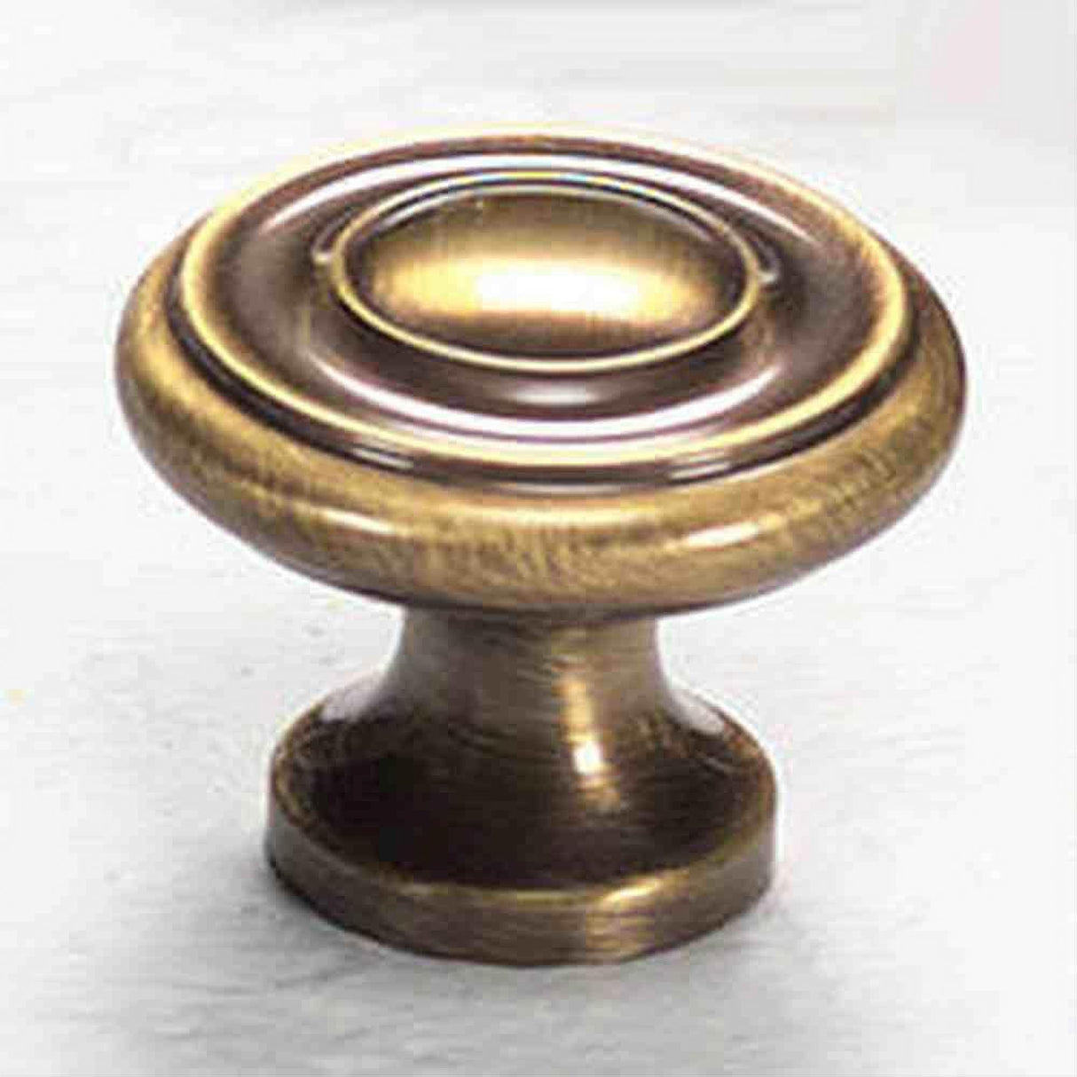 Schaub and Company 704-AB Solid Traditional Design Mushroom Cabinet Knob With 1-1/2" Diameter Antique Brass