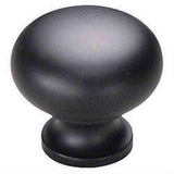 Schaub and Company 706-FB Solid Traditional Design Mushroom Cabinet Knob With 1-1/4" Diameter Flat Black