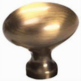 Schaub and Company 719-AB Solid Traditional Design Oval Cabinet Knob With 1-3/8" Diameter Antique Brass