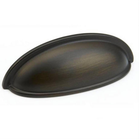 Schaub and Company 730-AsBZ Solid Traditional Design Cup Cabinet Pull With 3" Center to Center Aspen Bronze