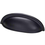 Schaub and Company 731-FB Solid Traditional Design Cup Cabinet Pull With 3" Center to Center Flat Black