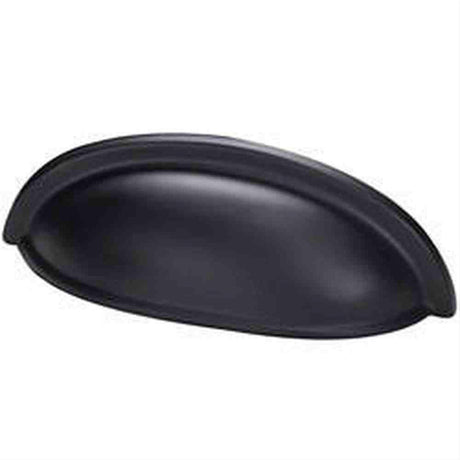 Schaub and Company 731-FB Solid Traditional Design Cup Cabinet Pull With 3" Center to Center Flat Black