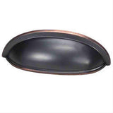 Schaub and Company 731-MiBZ Solid Traditional Design Cup Cabinet Pull With 3" Center to Center Michelangelo Bronze