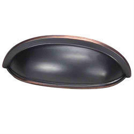 Schaub and Company 731-MiBZ Solid Traditional Design Cup Cabinet Pull With 3" Center to Center Michelangelo Bronze