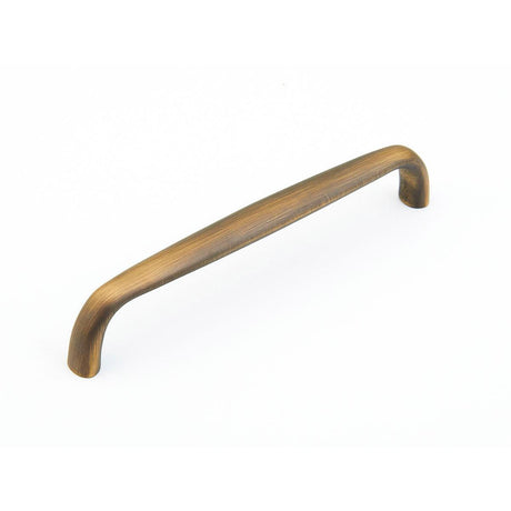 Schaub and Company 737-ALB Solid Brass Cabinet Pull with 6 Inch Centers from the Traditional Designs Collection Antique Light Brass
