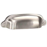 Schaub and Company 743-15 Solid Traditional Design Cup Cabinet Pull With 3" Center to Center Satin Nickel