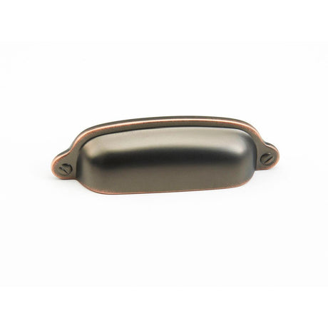 Schaub and Company 743-MIBZ Solid Traditional Design Cup Cabinet Pull With 3" Center to Center Michelangelo Bronze