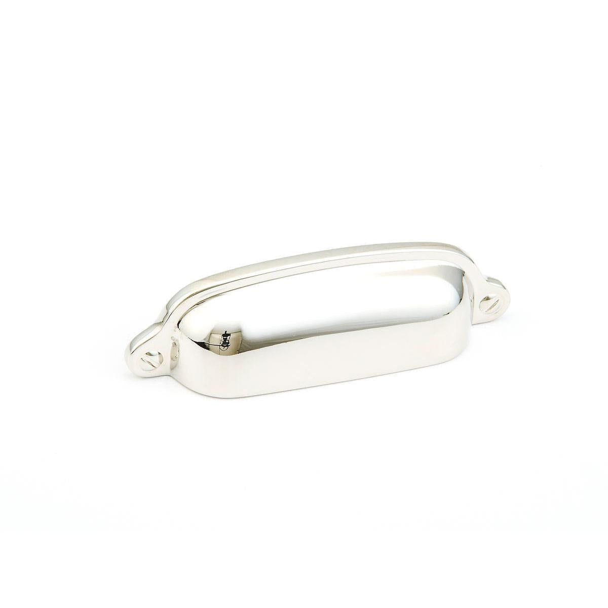 Schaub and Company 743-PN Solid Traditional Design Cup Cabinet Pull With 3" Center to Center Polished Nickel
