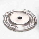 Schaub and Company 756-15 Versailles Design Single Hole Backplate With 1-1/2" Length Cabinet Knob Satin Nickel