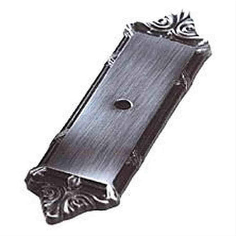 Schaub and Company 761-15A Versailles Design Single Hole Backplate With 4-1/4" Length Cabinet Knob Antique Pewter