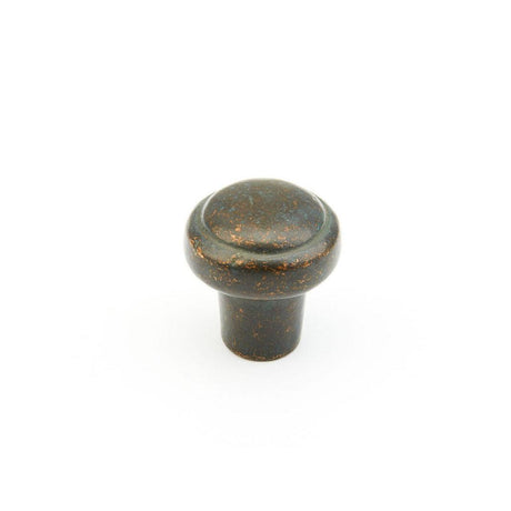 Schaub and Company 781-VI Bronze Mountain Design Round Cabinet Knob With 1.38" Diameter Verde Imperial