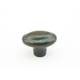 Schaub and Company 782-VI Bronze Mountain Design Oval Cabinet Knob With 1.88" Diameter Verde Imperial