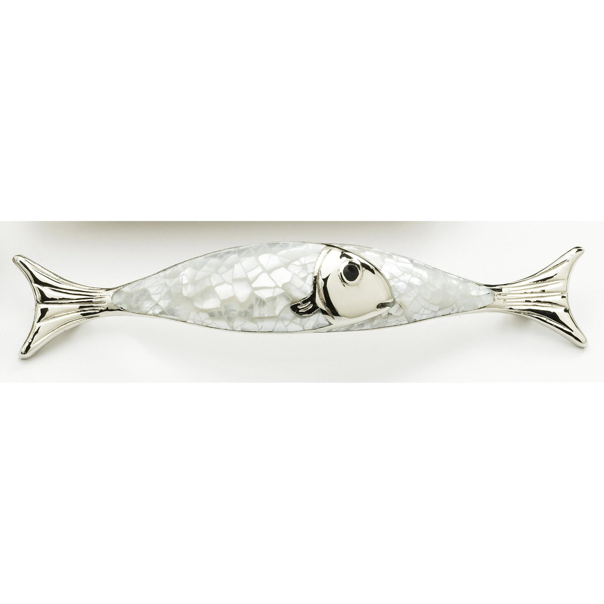 Schaub and Company 850-MOP-PN Maitland-Smith Design Designer Cabinet Pull With 4-1/2" Center to Center Pearl / Nickel