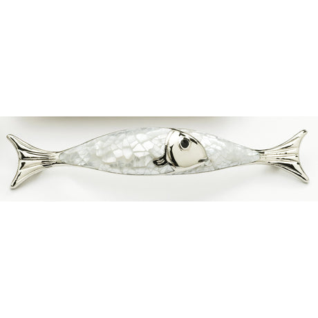 Schaub and Company 850-MOP-PN Maitland-Smith Design Designer Cabinet Pull With 4-1/2" Center to Center Pearl / Nickel