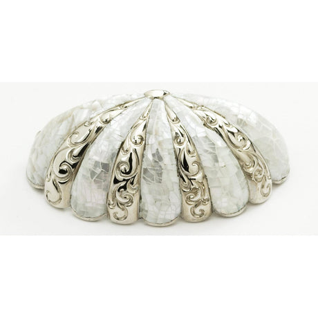 Schaub and Company 854-MOP-PN Precious Inlay Series 3 Inch Center Cup Cabinet Pull Pearl / Nickel