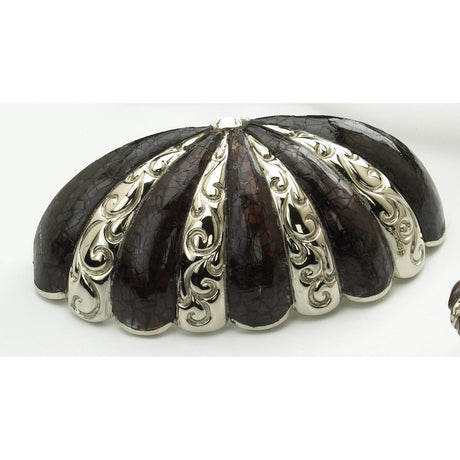 Schaub and Company 854-VO/PN Precious Inlay Series 3 Inch Center Cup Cabinet Pull Polished Nickel / Violet Oyster