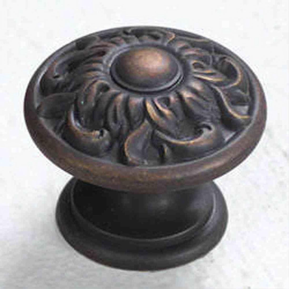 Schaub and Company 870-ABZ Corinthian Design Mushroom Cabinet Knob With 1-3/8" Diameter Ancient Bronze