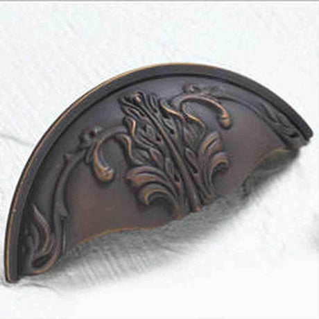 Schaub and Company 872-ABZ Corinthian Design Cup Cabinet Pull With 3" Center to Center Ancient Bronze