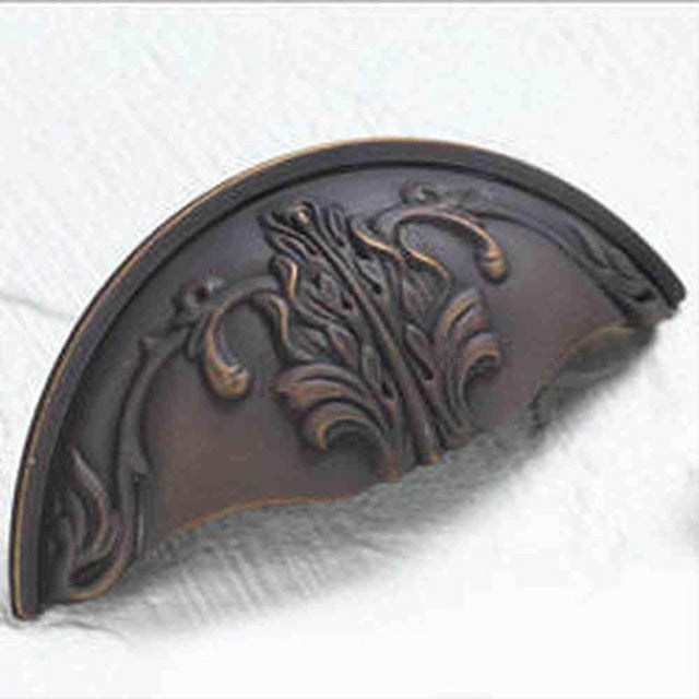 Schaub and Company 872-ABZ Corinthian Design Cup Cabinet Pull With 3" Center to Center Ancient Bronze
