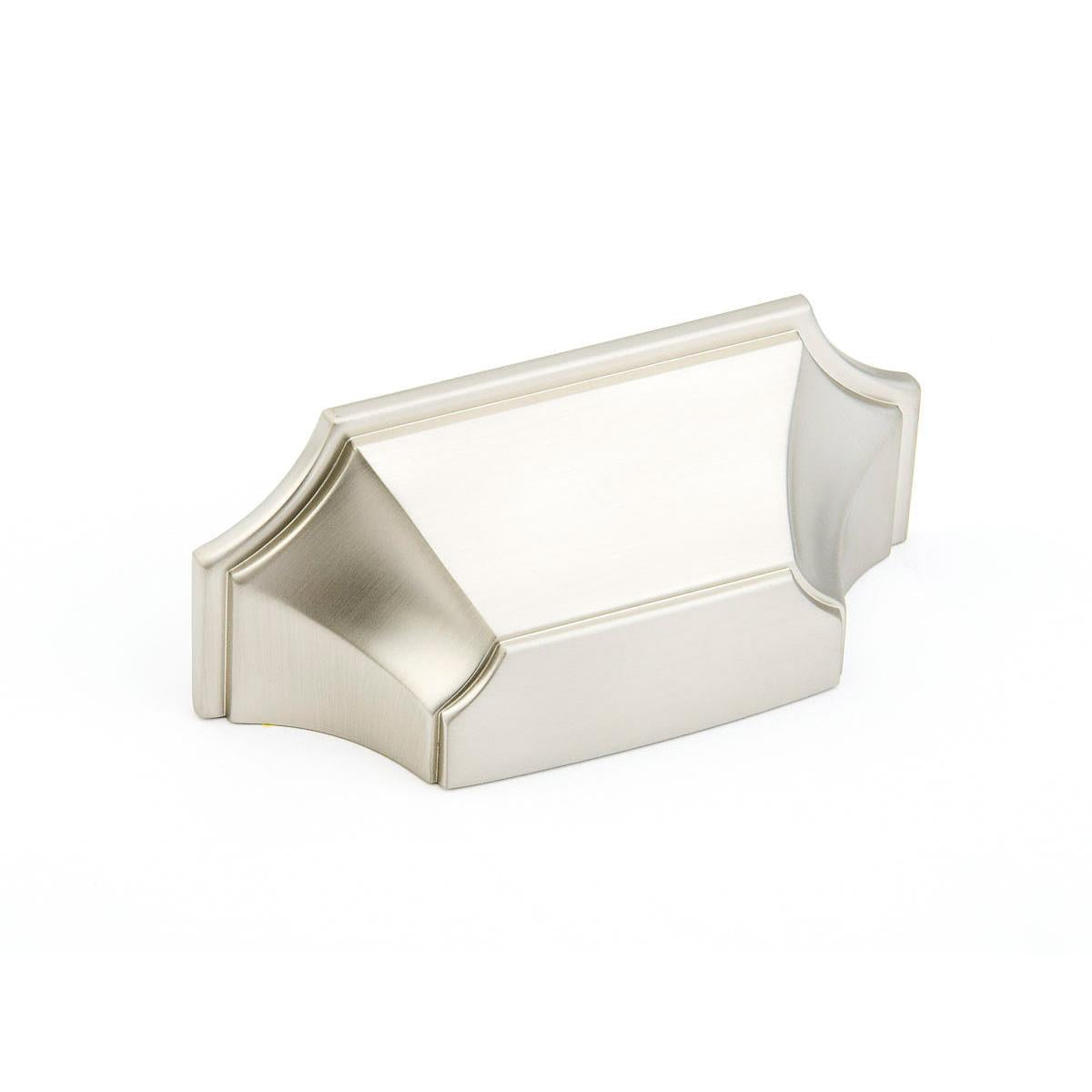 Schaub and Company 878-15 Empire Design Designer Cabinet Pull With 3" Center to Center Satin Nickel
