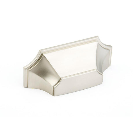 Schaub and Company 878-15 Empire Design Designer Cabinet Pull With 3" Center to Center Satin Nickel