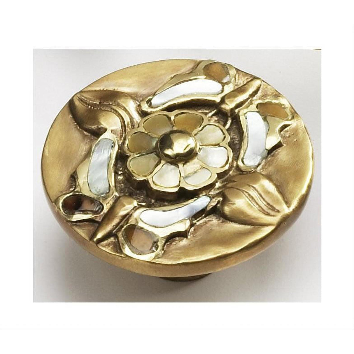 Schaub and Company 954K-AB Heirloom Treasures Series 1-1/2 Inch Diameter Floral Designer Cabinet Knob Cabinet Pull
