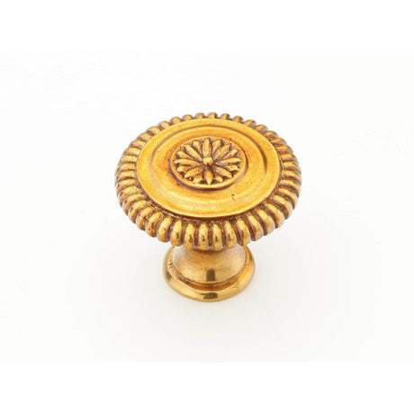 Schaub and Company 968M-WB-PAR Traditional and Contemporary Series 1-5/16 Inch Diameter Mushroom Cabinet Knob White Brass