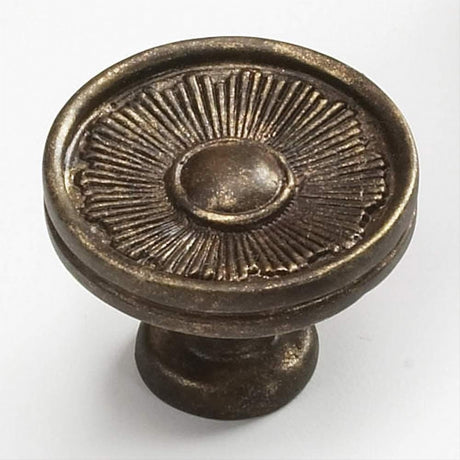 Schaub and Company 972-HLB Sunburst Series 1-3/8 Inch Diameter Mushroom Cabinet Knob Highlighted Bronze