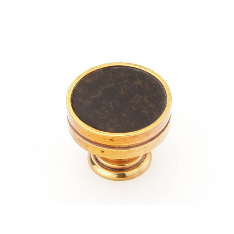 Schaub and Company 990-PAR Symphony Collection 1-3/8 Inch Diameter Round Cabinet Knob Paris Brass