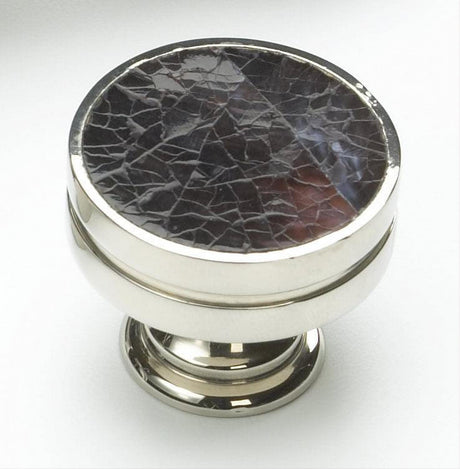 Schaub and Company 990-VO/PN Symphony Collection 1-3/8 Inch Diameter Round Cabinet Knob Polished Nickel / Violet Oyster