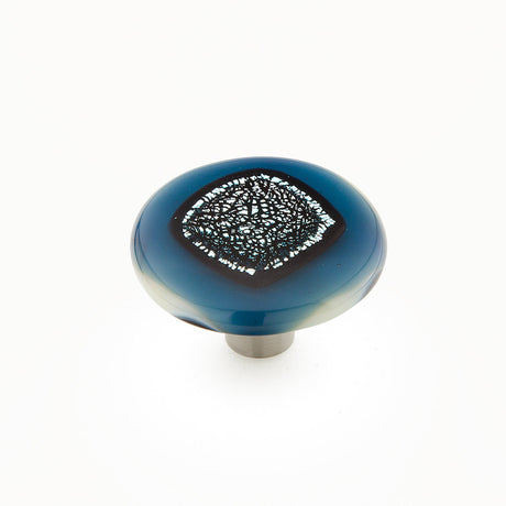 Schaub and Company 31-BLU blue / black / silver mushroom cabinet knob