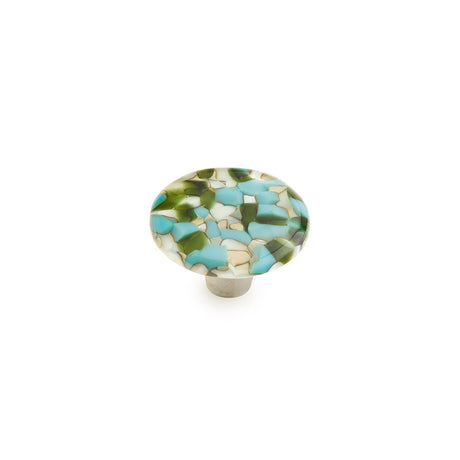 Schaub and Company 31-GOA green / blue mushroom cabinet knob