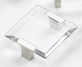 Schaub and Company 315-15-CL satin nickel clear square cabinet pull