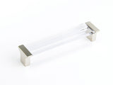 Schaub and Company 316-15-CL satin nickel clear bar cabinet pull