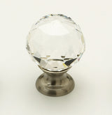 Schaub and Company 70-CS-15 satin nickel with clear crystal round cabinet knob