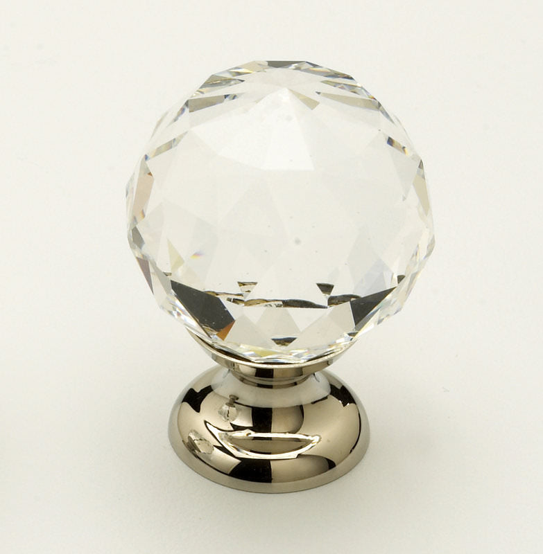 Schaub and Company 70-CS-PN polished nickel with clear crystal round cabinet knob