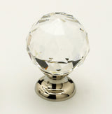 Schaub and Company 70-CS-PN polished nickel with clear crystal round cabinet knob