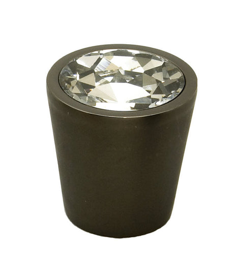 Schaub and Company 72-C-BZ 72 Fire Collection 1-1/16 Inch Diameter Cone Cabinet Knob Bronze with Clear Crystal
