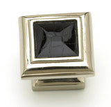 Schaub and Company 818-BMOP/PN polished nickel / black mother of pearl square cabinet knob